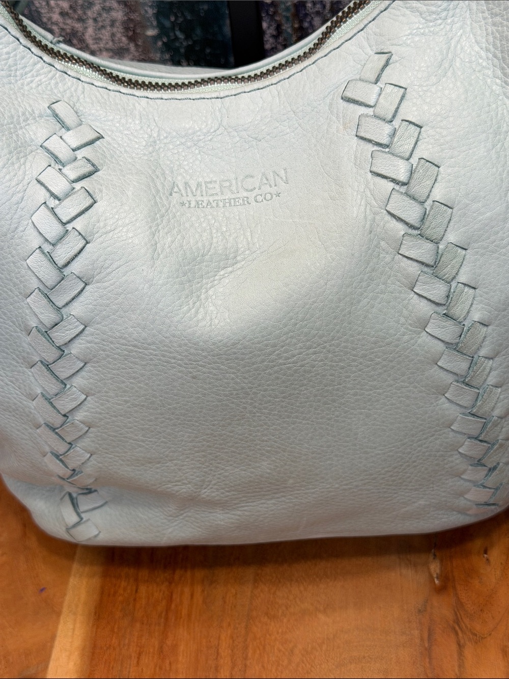 American Leather Co Boho Katy Light Teal Leather Crossbody NWT - Picture 5 of 14